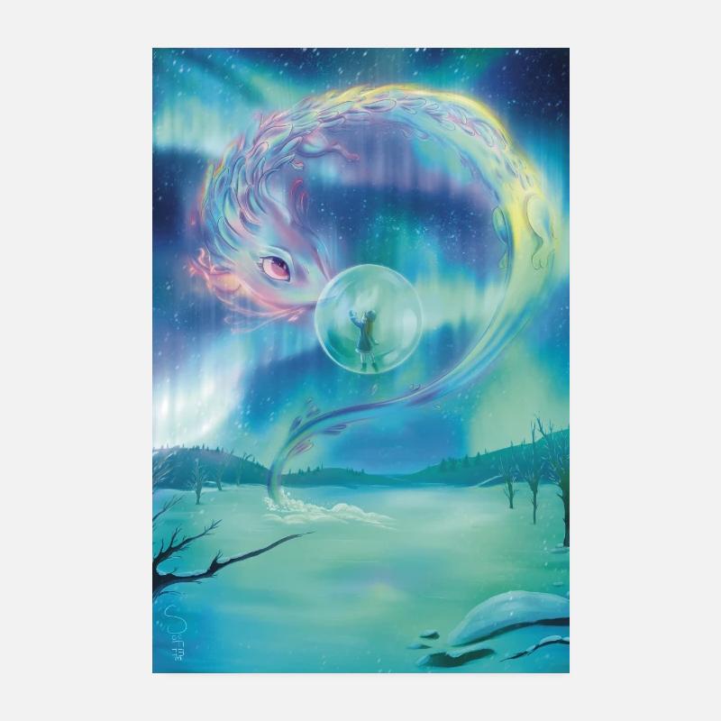 Aurore boréale - Poster 20 x 30 cm - blanc