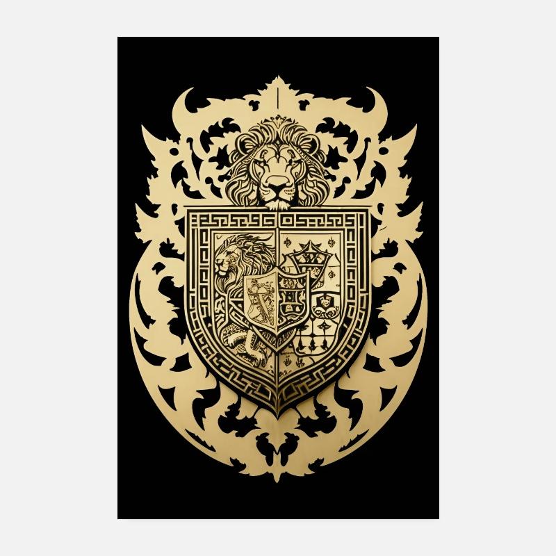 Armoiries avec lion Poster 20 x 30 cm