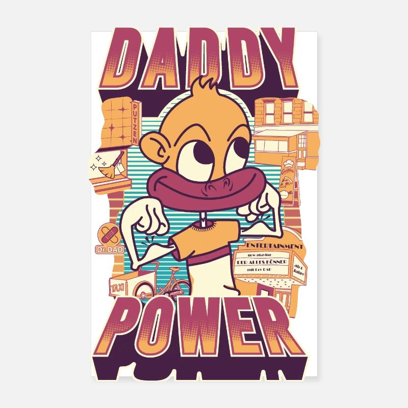 Vatertag, Daddy Power! Bester Papa der Welt. Poster 20x30 cm