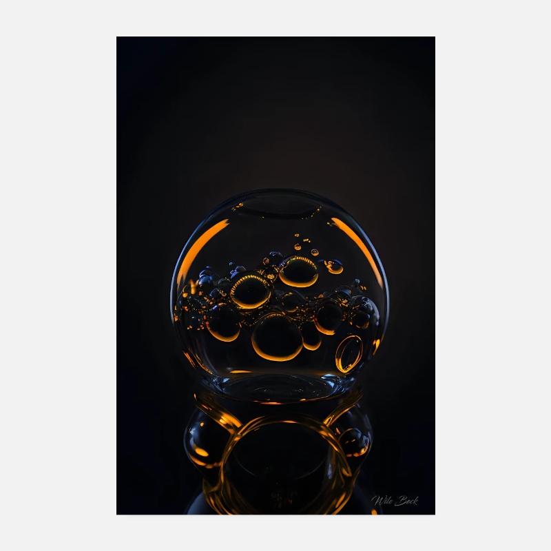 Bulles dans une bulle orange 1 Poster 20 x 30 cm
