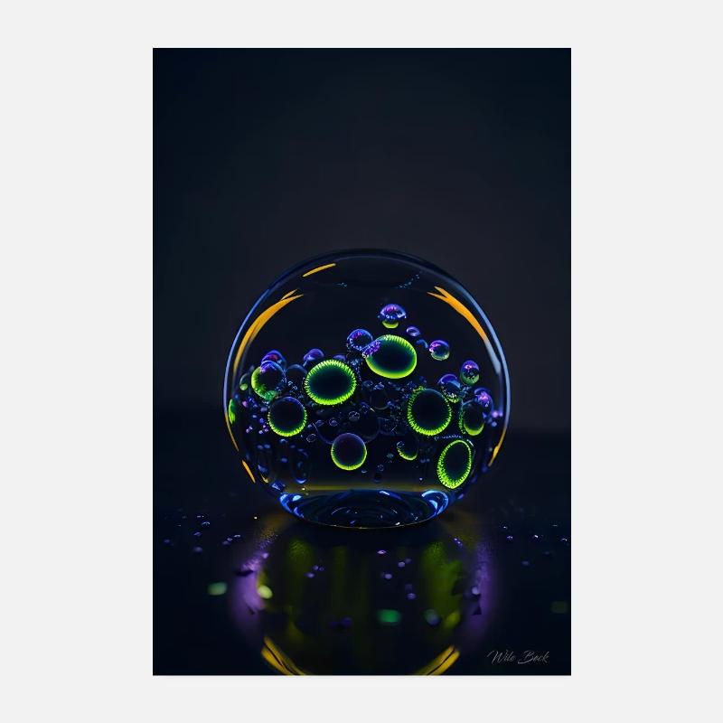 Bulles dans une bulle néon 1 Poster 20 x 30 cm