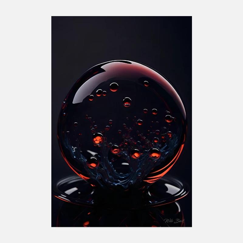 Bulles dans un blister rouge 2 Poster 20 x 30 cm