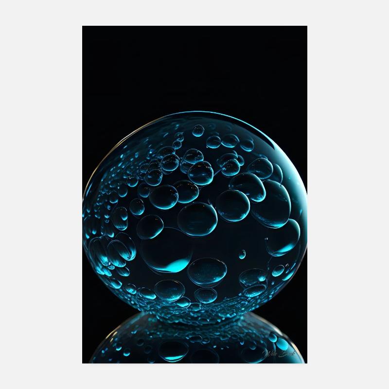 Blasen in einer Blase cyan 2 Poster 20x30 cm