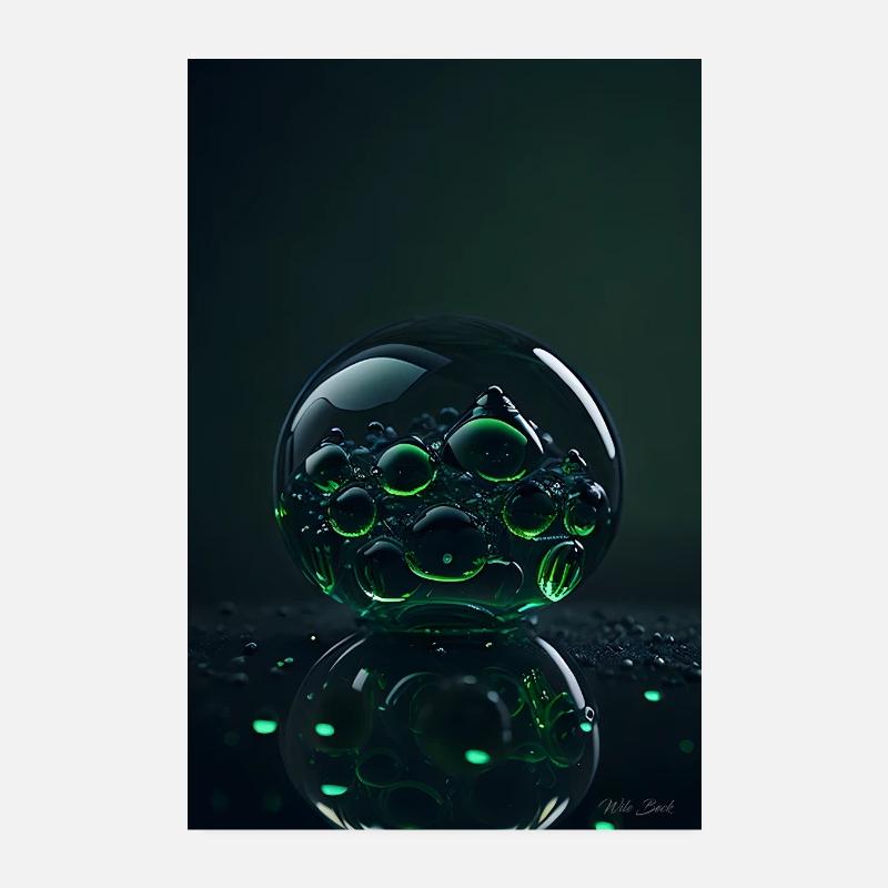 Bubbles in a bubble green 1 Poster 8" x 12" (20x30 cm)