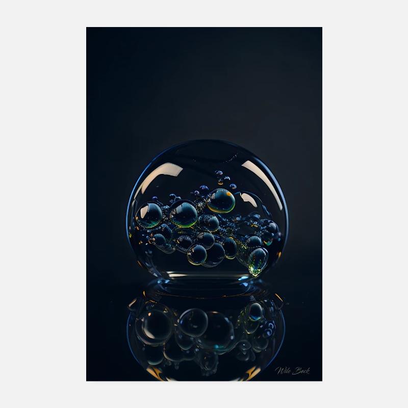 Bubbles in a bubble chrome 1 Poster 8" x 12" (20x30 cm)