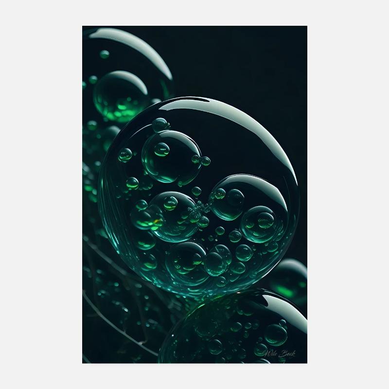 Bulles dans une bulle verte 2 Poster 20 x 30 cm