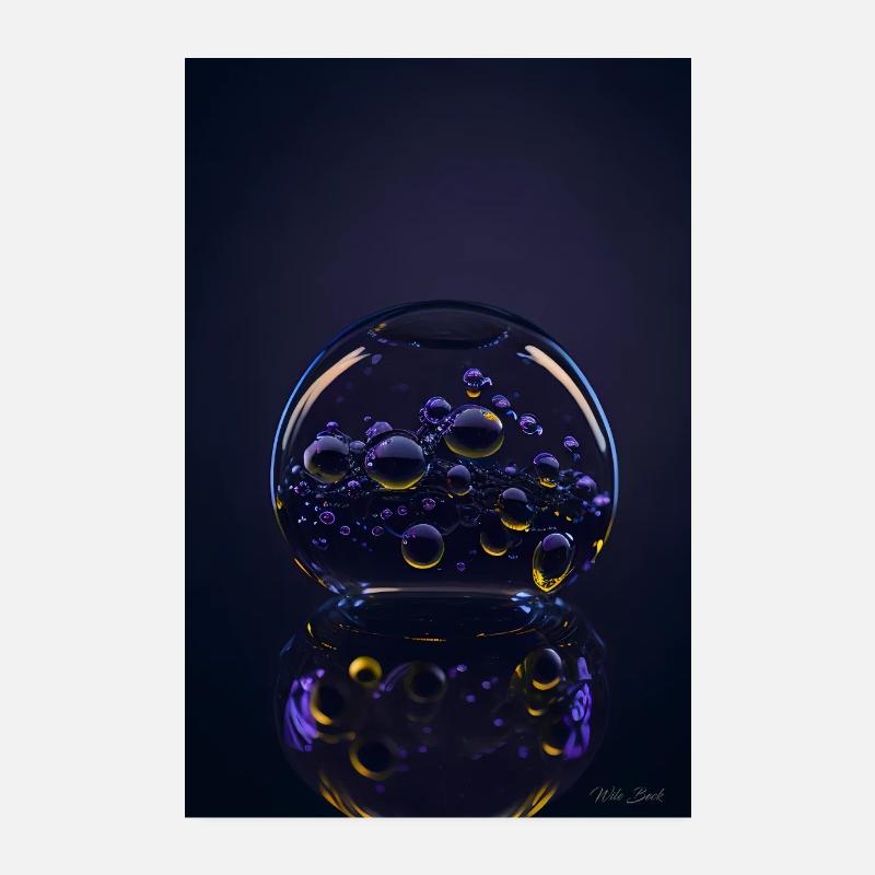 Bubbles in a bubble purple 1 Poster 8" x 12" (20x30 cm)