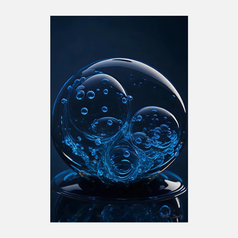 Bubbles in a bubble blue 2 Poster 8" x 12" (20x30 cm)