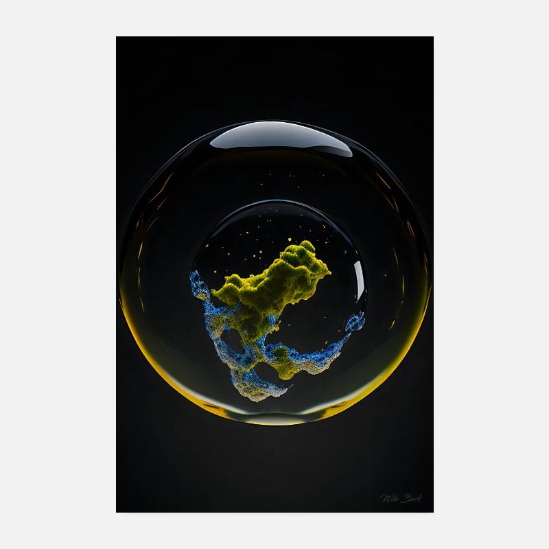 Wolken in einer Blase gelb 1 Poster 20x30 cm