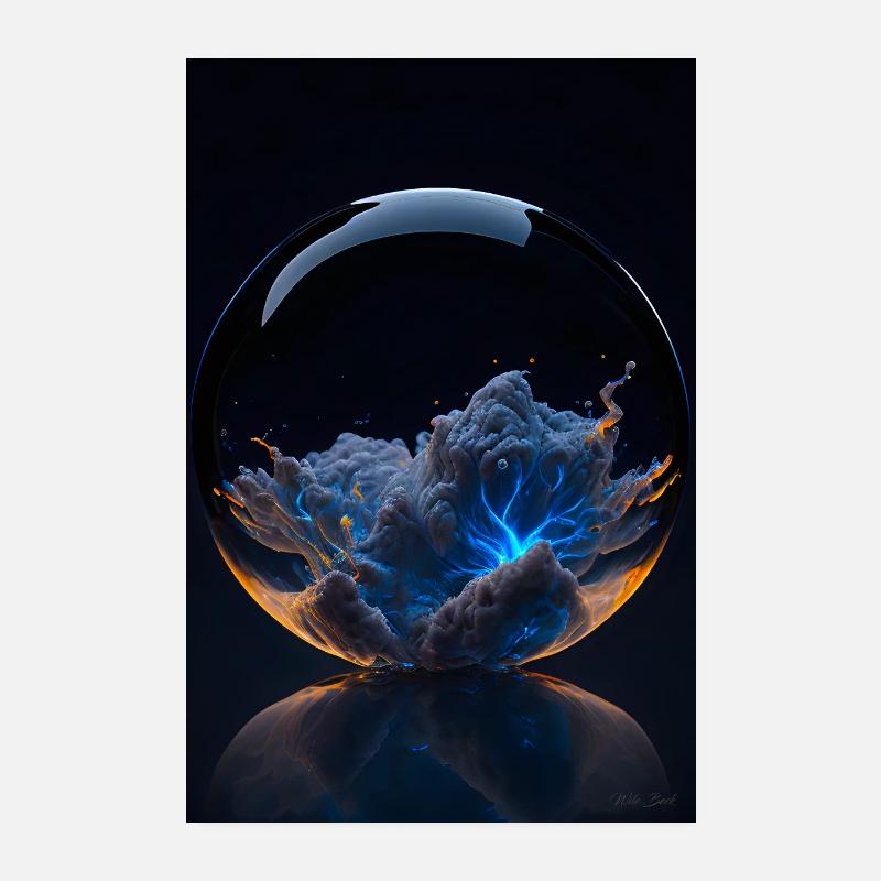 Clouds in a bubble fire 3 Poster 8" x 12" (20x30 cm)