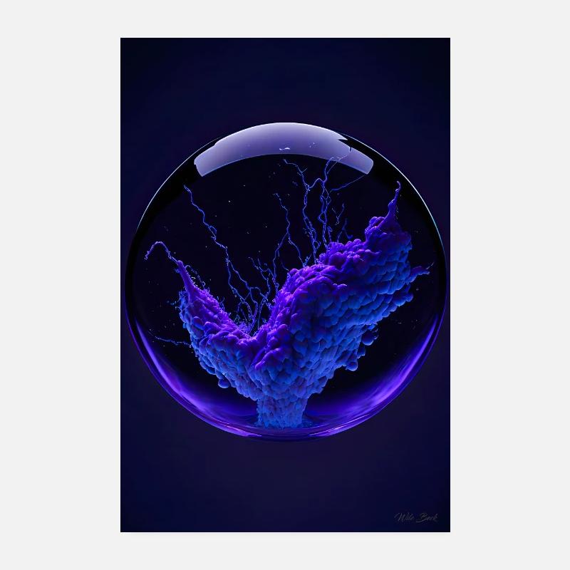 Nuages dans une bulle violette 1 Poster 20 x 30 cm
