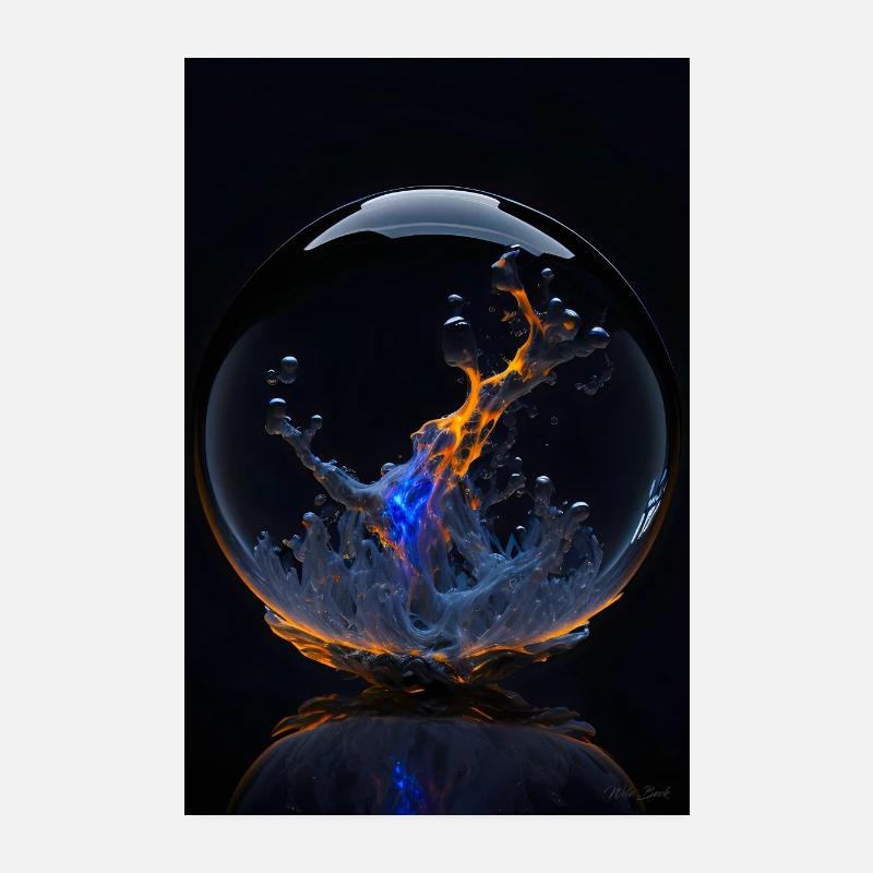 Nuages dans un feu de bulle 1 Poster 20 x 30 cm