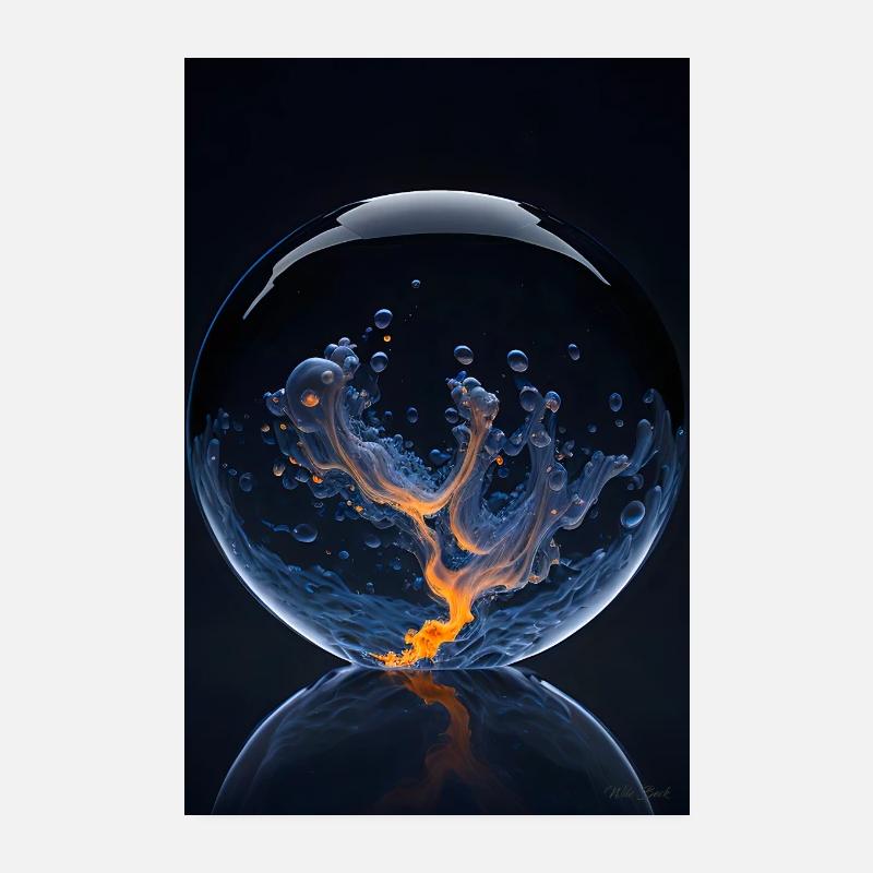 Nuages dans un feu de bulle 2 Poster 20 x 30 cm