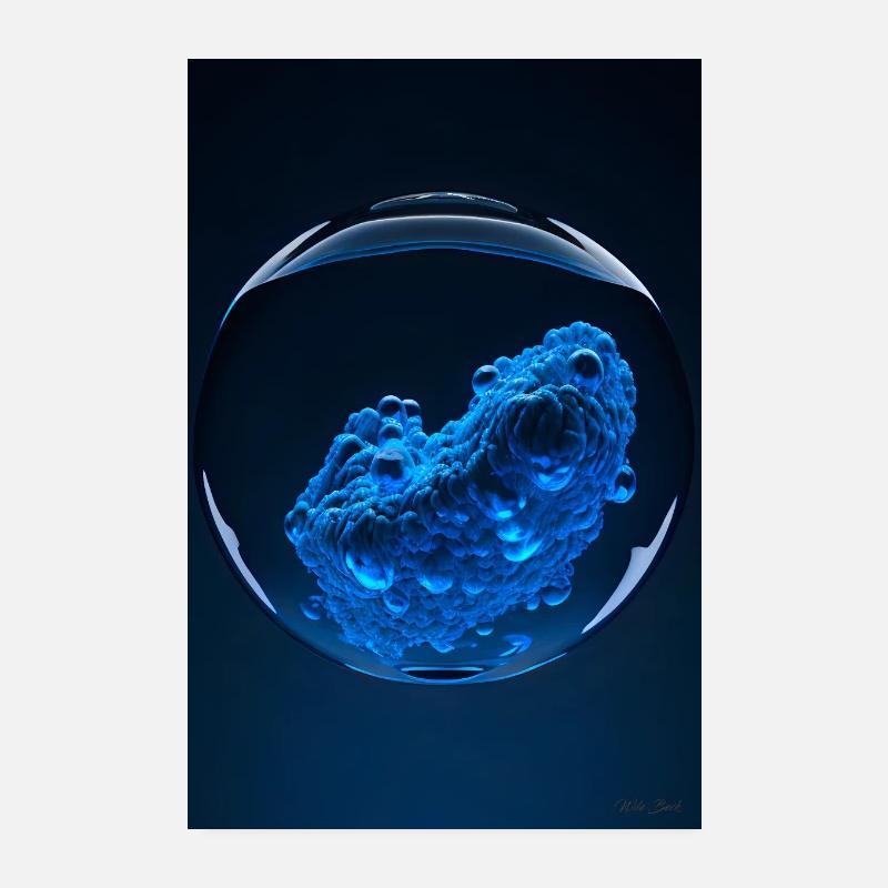 Wolken in einer Blase blau 1 Poster 20x30 cm
