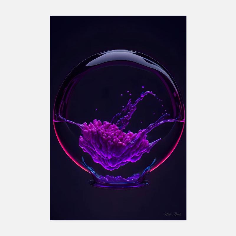 Clouds in a bubble magenta 1 Poster 8" x 12" (20x30 cm)