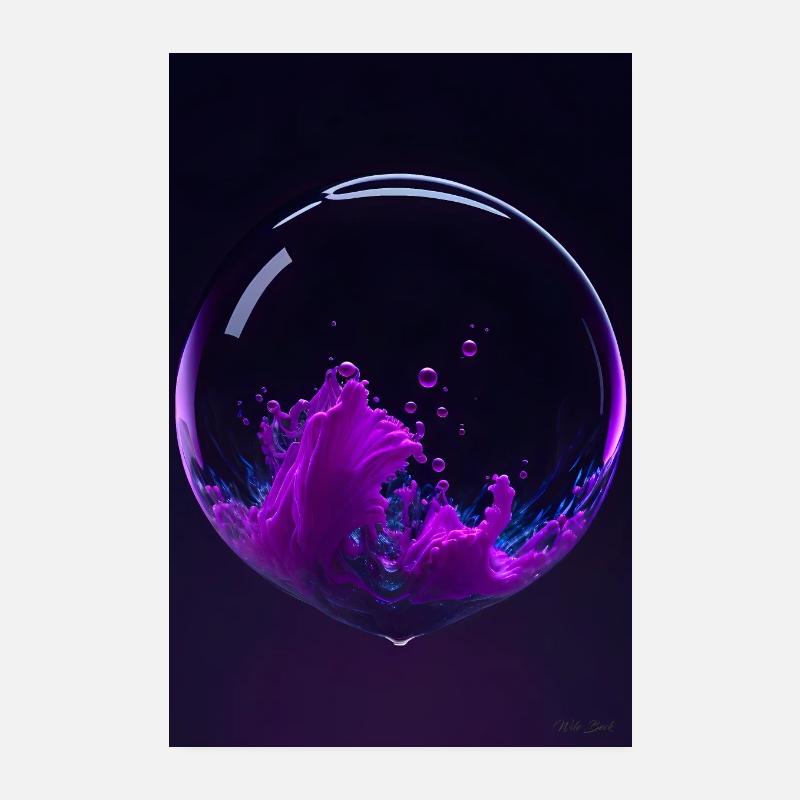 Wolken in einer Blase magenta 2 Poster 20x30 cm
