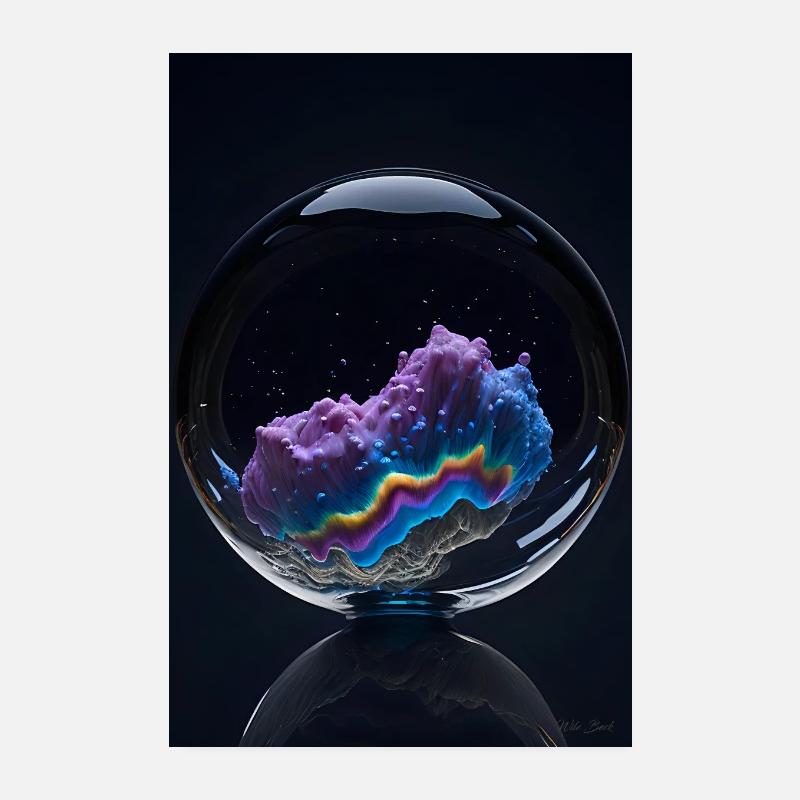 Nuages dans une bulle arc-en-ciel 1 Poster 20 x 30 cm