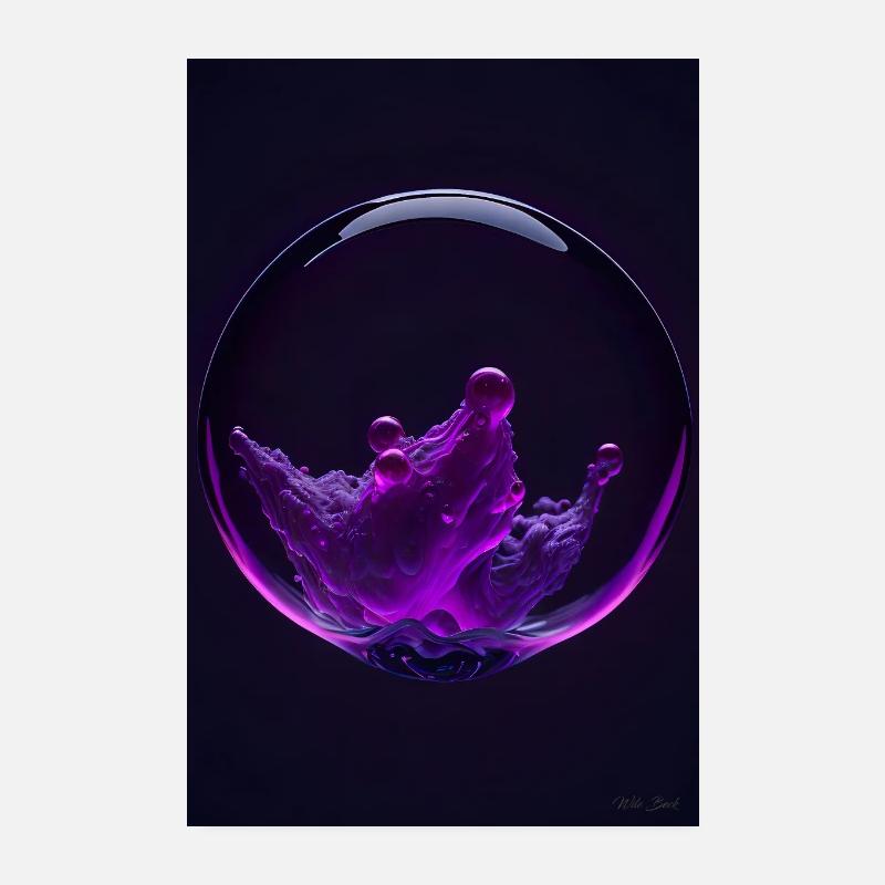 Wolken in einer Blase magenta 3 Poster 20x30 cm