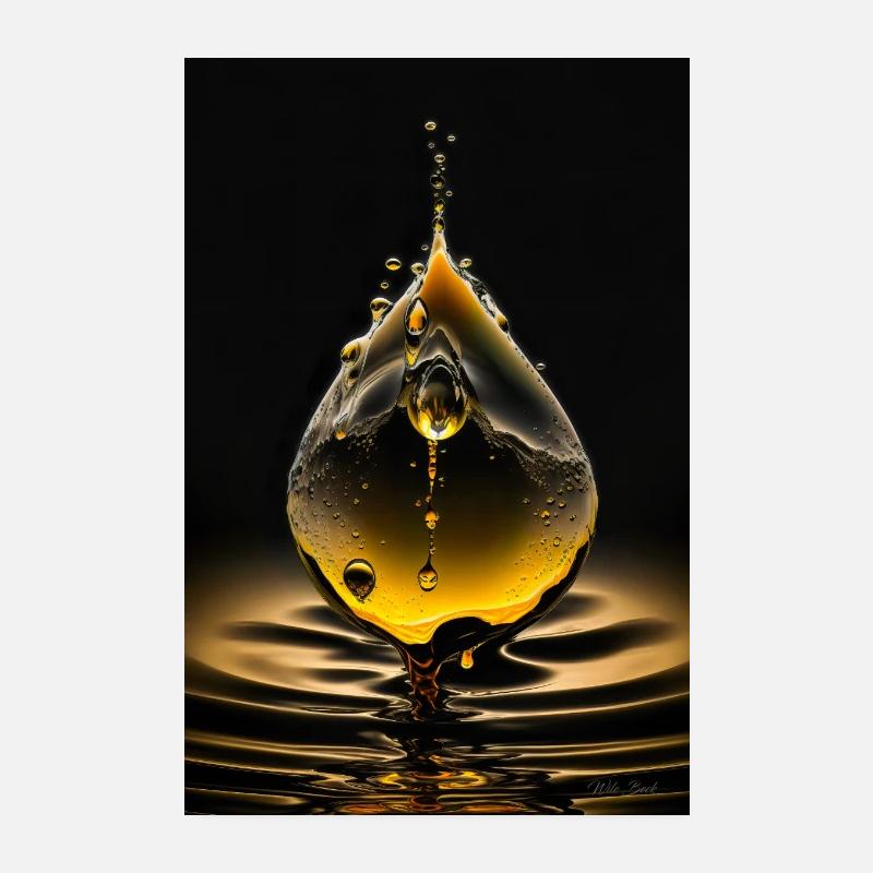 Tropfen gelb 2 Poster 20x30 cm