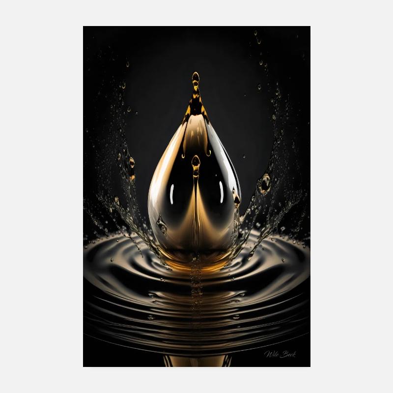 Tropfen chrome 2 Poster 20x30 cm