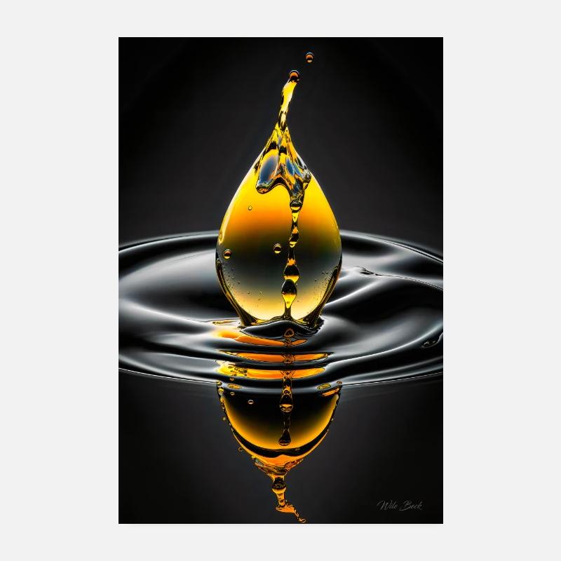 Drops yellow 3 Poster 8" x 12" (20x30 cm)