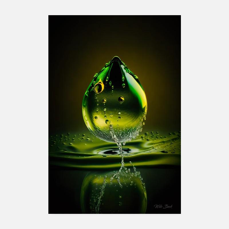 Gouttes vertes 3 Poster 20 x 30 cm