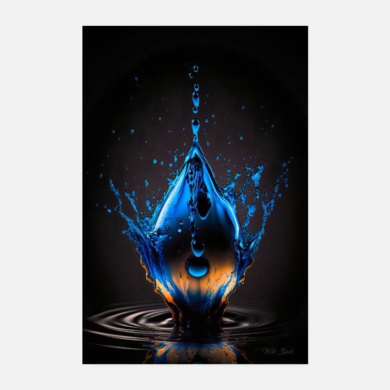 Drops blue 4 Poster 8" x 12" (20x30 cm)