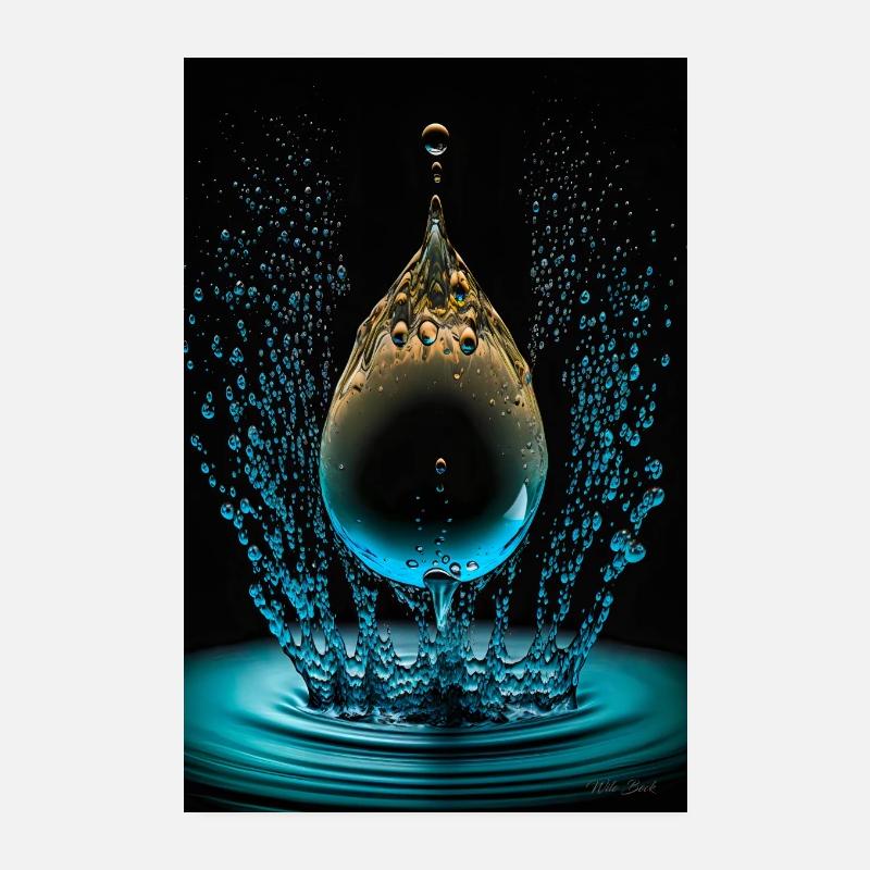 Goutte cyan 4 Poster 20 x 30 cm