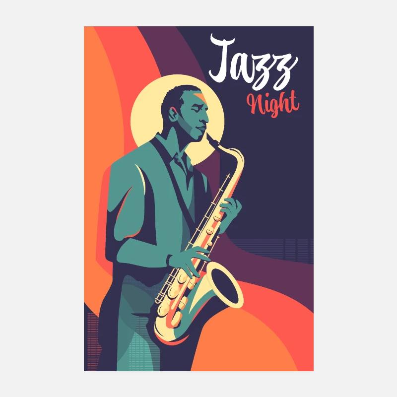 Jazz Night Poster 8" x 12" (20x30 cm)