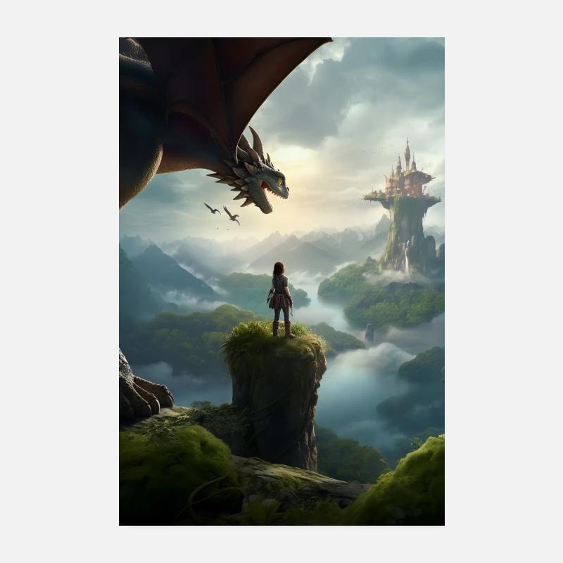 Dragon Adventure Poster Poster 8" x 12" (20x30 cm)