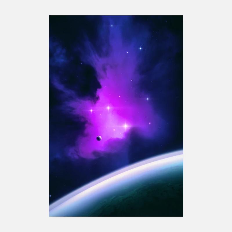 Cosmos - Poster 20x30 cm - Weiß