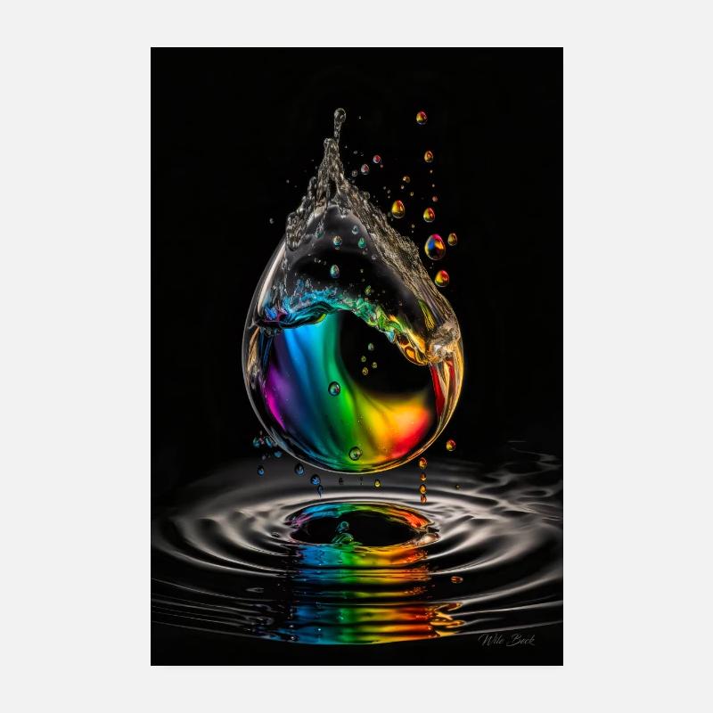 Tropfen regenbogen 2 Poster 20x30 cm