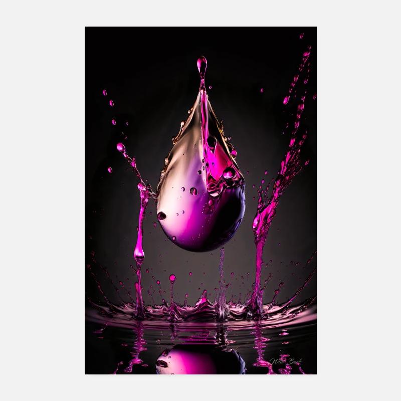 Gouttes magenta 3 Poster 20 x 30 cm