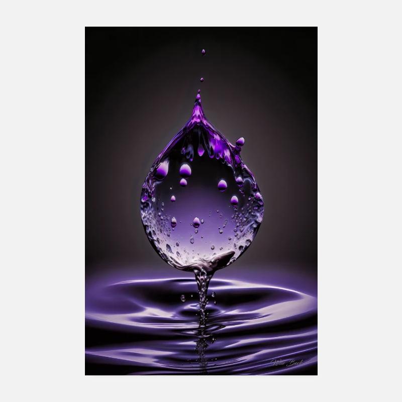 Drops purple 4 Poster 8" x 12" (20x30 cm)