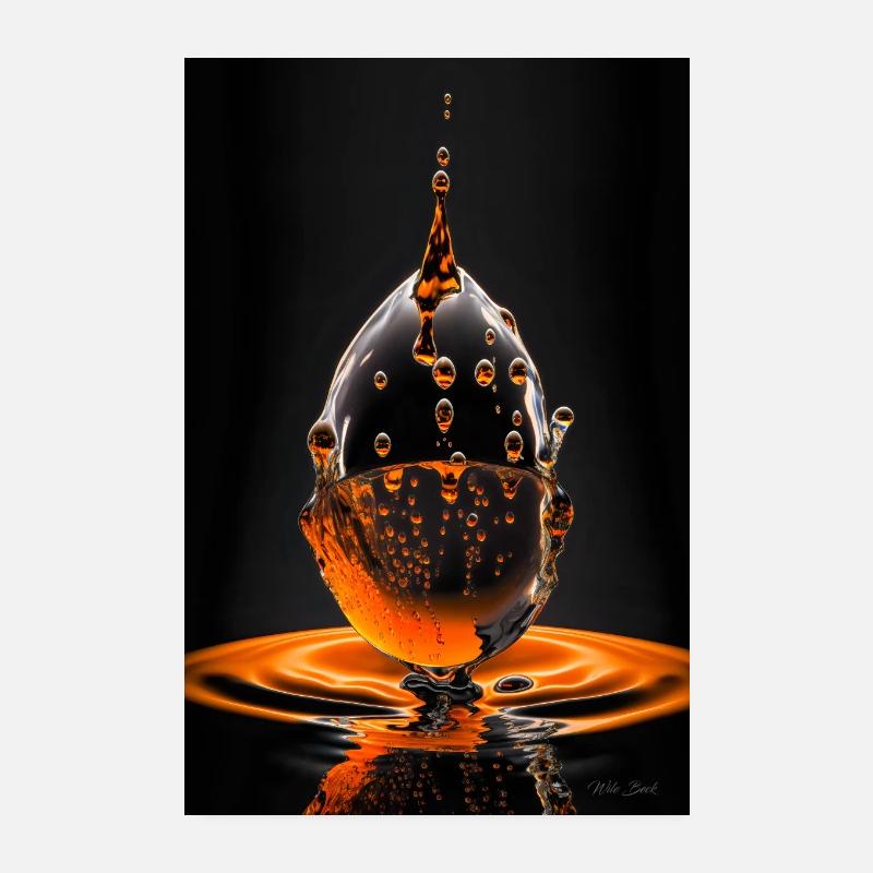 Drops orange 4 Poster 8" x 12" (20x30 cm)