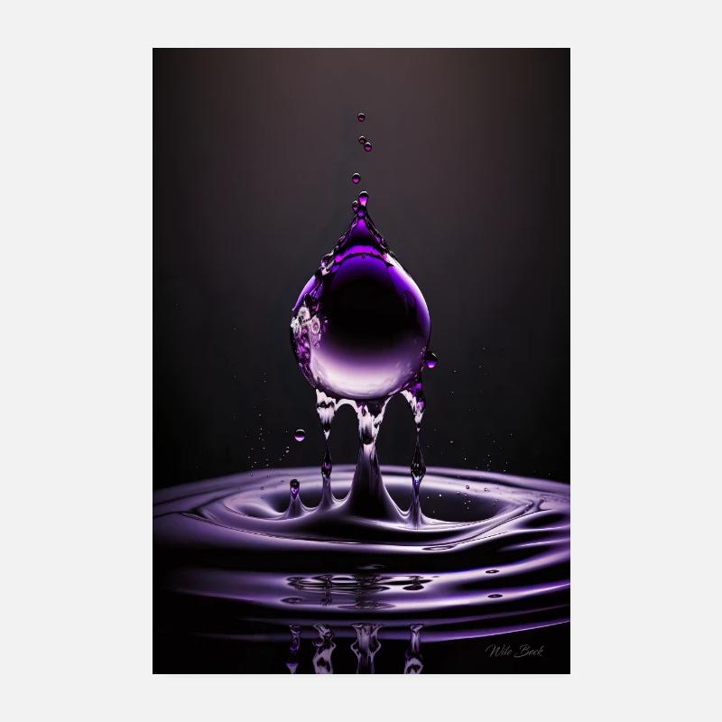 Gouttes violettes 3 Poster 20 x 30 cm