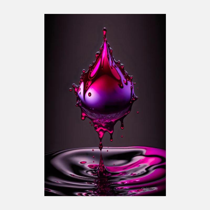 Gouttes magenta 2 Poster 20 x 30 cm