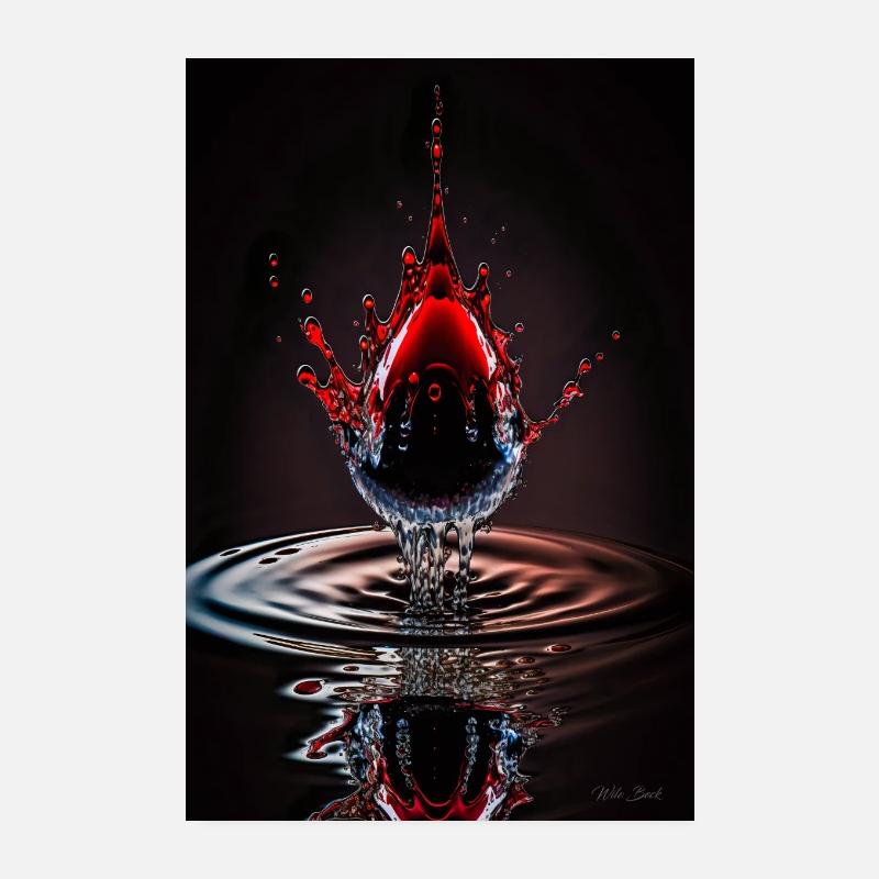 Drops red 3 Poster 8" x 12" (20x30 cm)