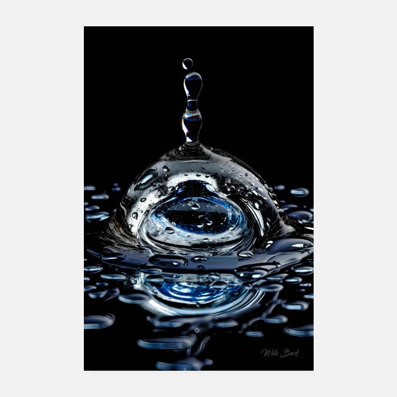 Tropfen chrome 4 Poster 20x30 cm