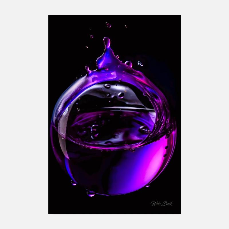 Gouttes violettes 6 Poster 20 x 30 cm