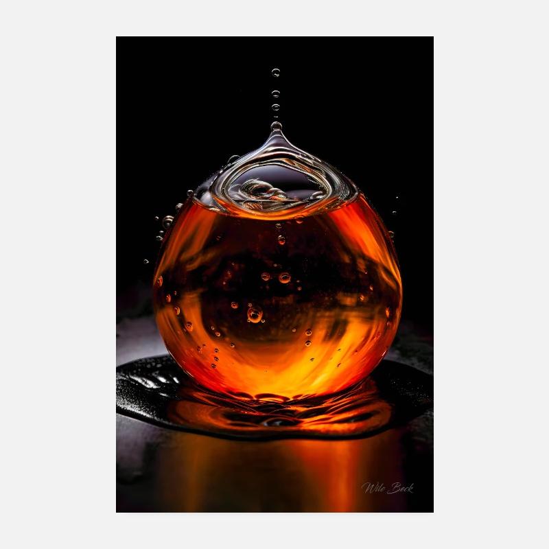 Drops orange 6 Poster 8" x 12" (20x30 cm)