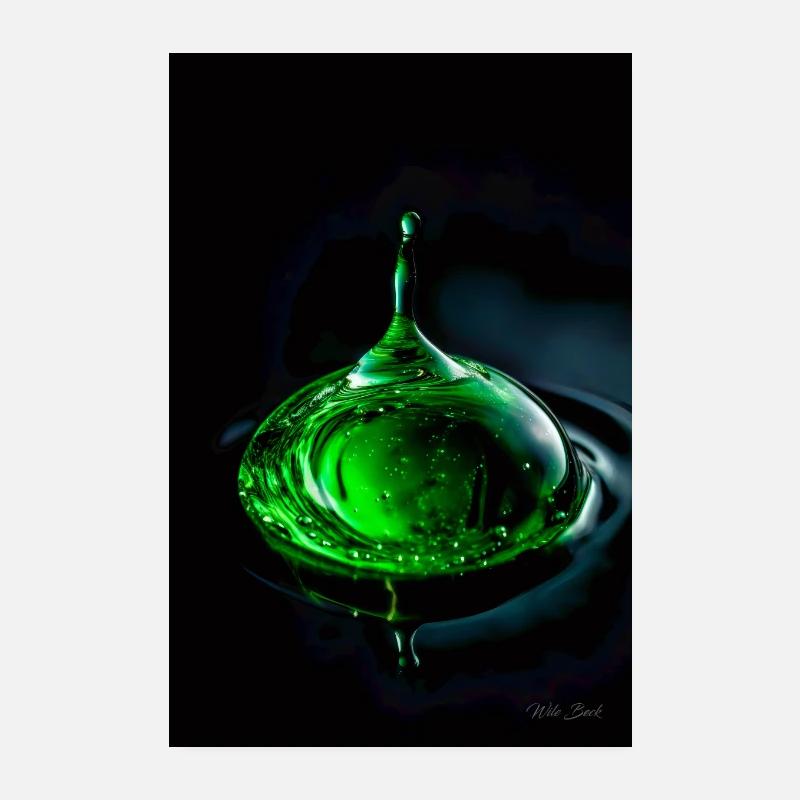 Drops green 7 Poster 8" x 12" (20x30 cm)