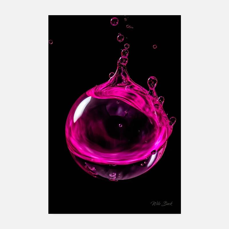 Tropfen magenta 5 Poster 20x30 cm