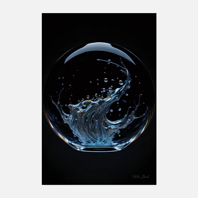 Kaos in einer Blase chrome 3 Poster 20x30 cm