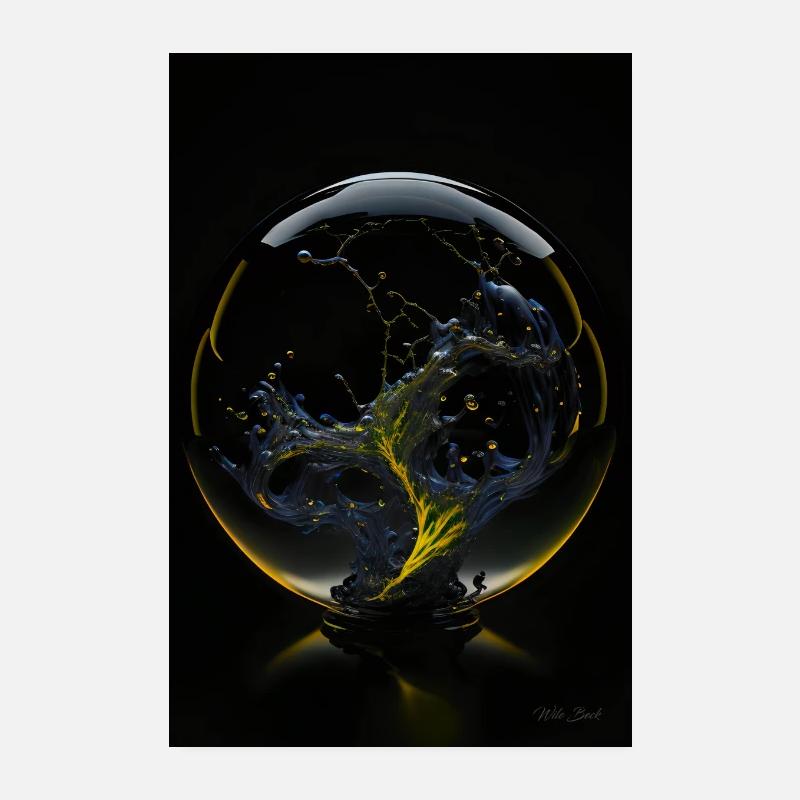 Kaos dans une bulle jaune 3 Poster 20 x 30 cm