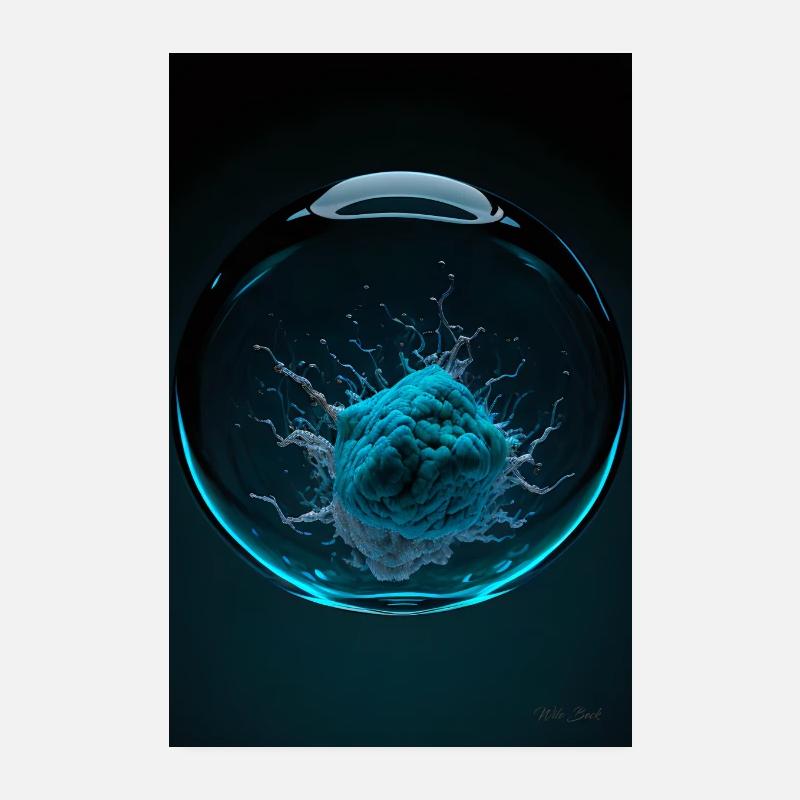 Kaos in einer Blase cyan 1 Poster 20x30 cm