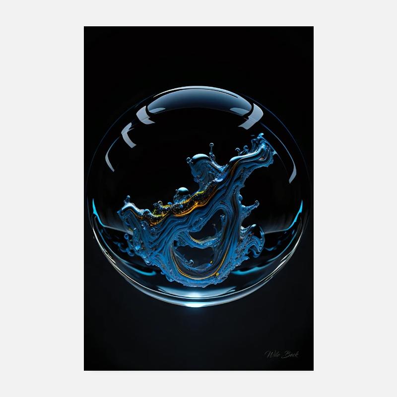 Kaos in einer Blase chrome 1 Poster 20x30 cm