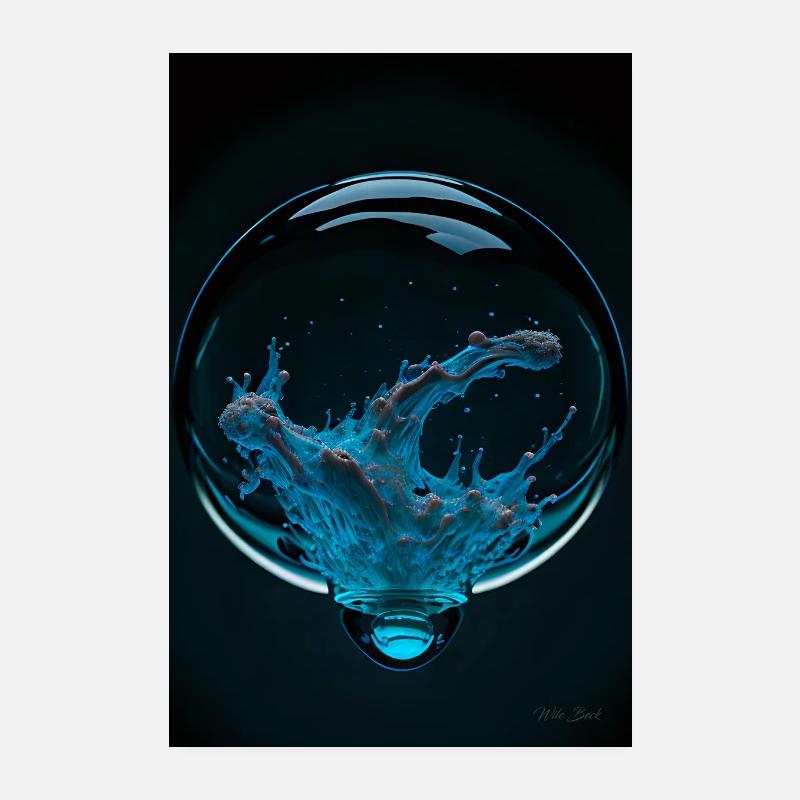 Kaos dans une bulle cyan 4 Poster 20 x 30 cm