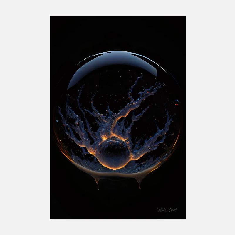 Kaos in a bubble fire 4 Poster 8" x 12" (20x30 cm)