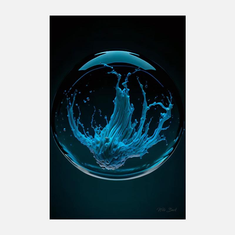 Kaos in einer Blase cyan 3 Poster 20x30 cm